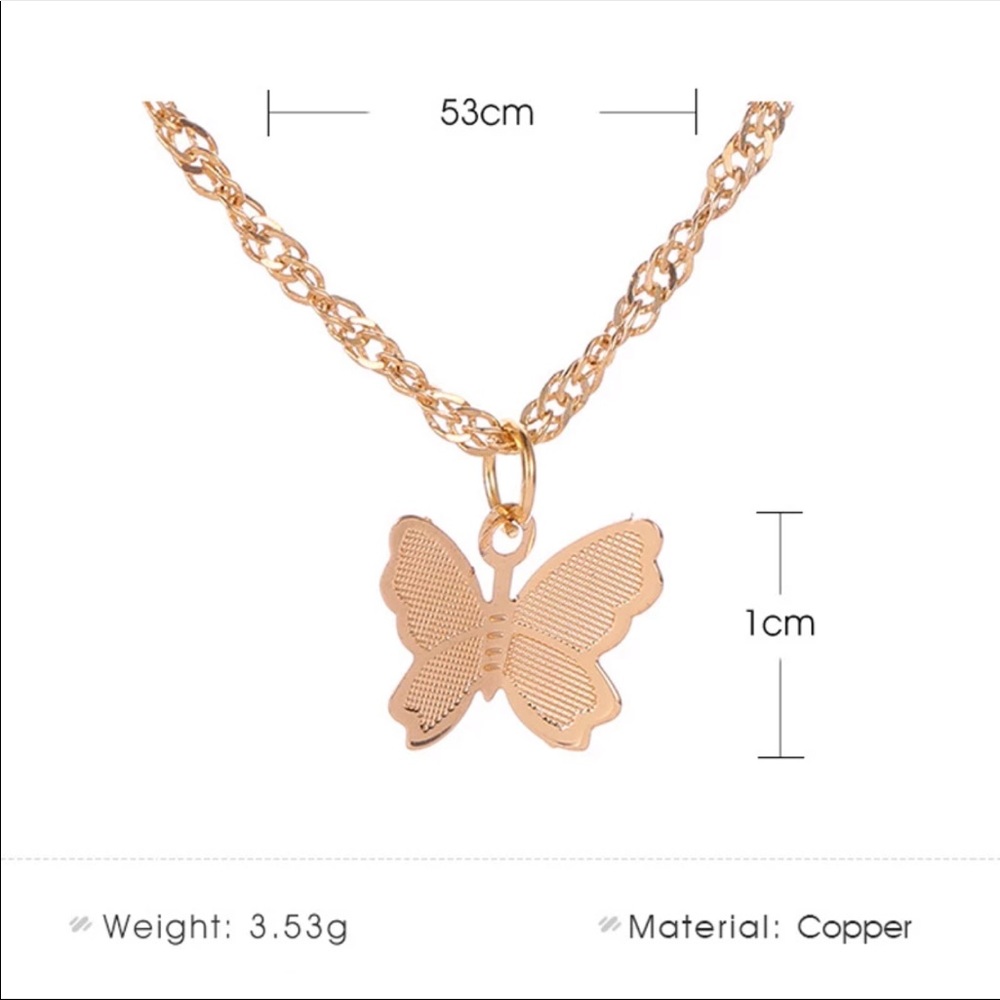 2/$10 NEW! Vintage Butterfly Pendant Necklace Dainty Boho Cute - Picture 6 of 7
